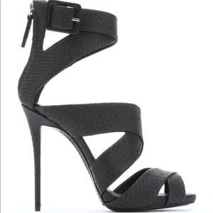 Giuseppe Zanotti Coline Snake Embossed Leather 9.5